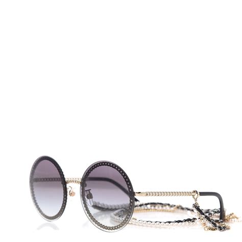 Chanel round sunglasses with chain